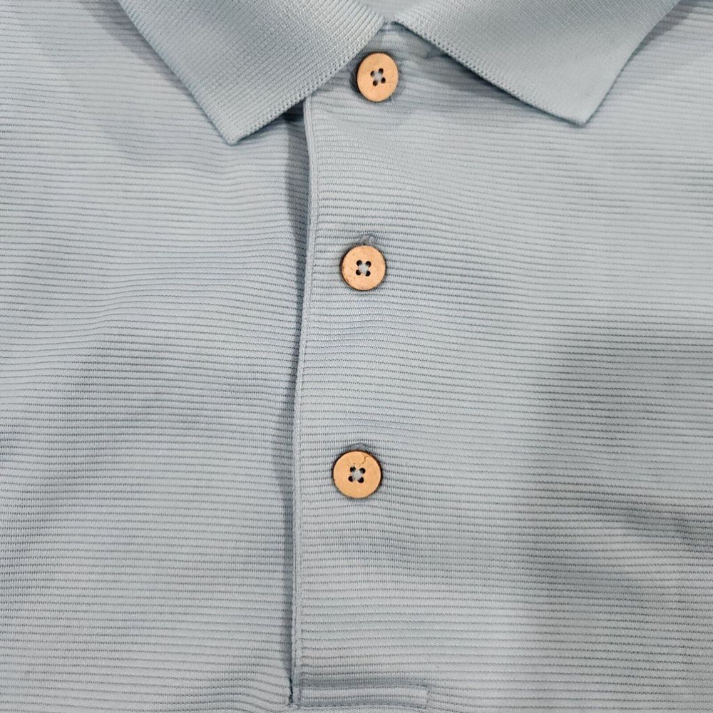 Cubavera Polo Golf Shirt Mens 3XL Shirt Short Sleeves Light Blue Logo *Flaw* - Picture 3 of 8